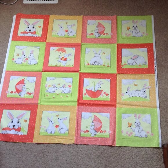 Susybee Design Other - World of Susybee Design # SB20181 Cotton Fabric Panel Bunny Rabbits Quilting